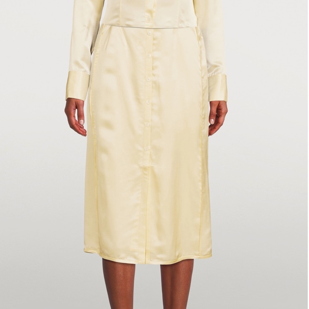 ACNE STUDIOS Light Satin Button-Up Slip Skirt - EU 32
